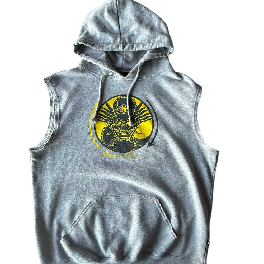 Vintage Pennant Bruce Lee Dragon Sleeveless Hoodie, XL